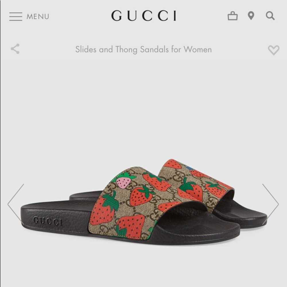 Gucci strawberry slides